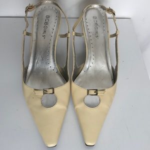 BCBGirls Slingback Pump With Low Heels, Cream, 6M